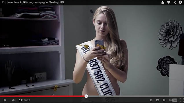 Die Schweizer Organisation Pro Juventute informiert auf YouTube über die Schattenseiten von "Sexting"
