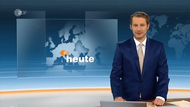 Tim Niedernolte bei seiner ersten heute-Sendung am 1. Januar 2014