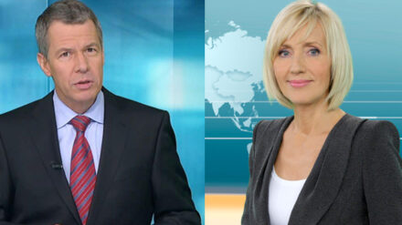 Peter Kloeppel und Petra Gerster präsentieren die Nachrichten bei RTL und im ZDF. Über kirchliche Themen berichten sie in unterschiedlichem Umfang