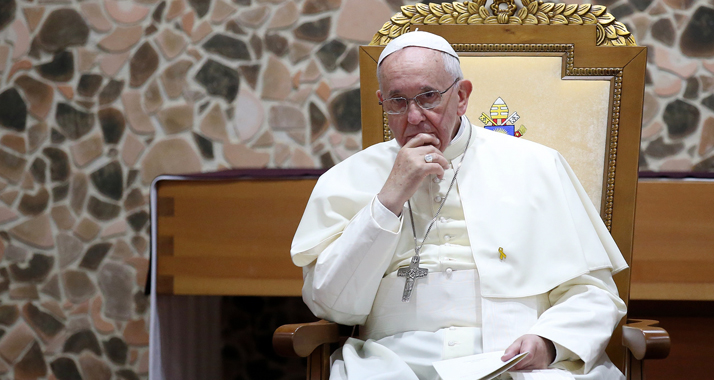 Papst Fransiskus - hier bei seinem Besuch in Südkorea - fordert ein gemeinsames Vorgehen der UN gegen die IS
