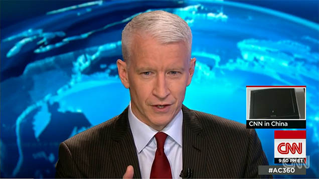 Als der CNN-Journalist Anderson Cooper am Montag in seiner Sendung über Repressalien gegen Christen in China berichten wollte, wurde der Sender in China auf Schwarz gestellt