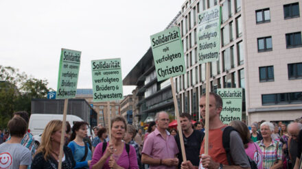 Zeichen der Solidarität: Christen protestieren für Christen