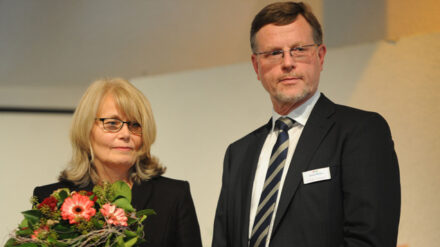Frieder Trommer mit seiner Frau Rosmarie auf der Feier in Marburg