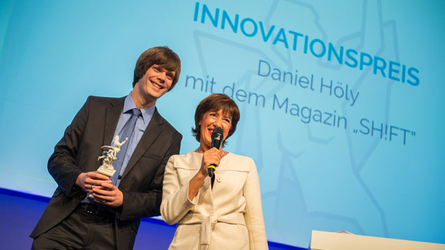 Höly bei der Verleihung des Bayerischen Printmedienpreis in München
