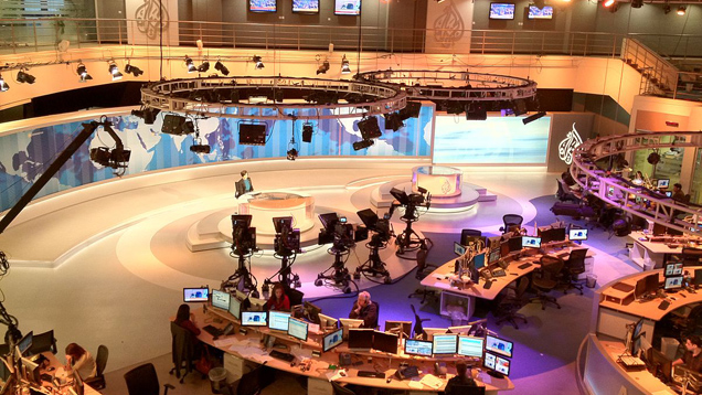 Das Studio von Al Jazeera in Dohar. Um den amerikanischen Kanal des Senders gibt es eine Kontroverse