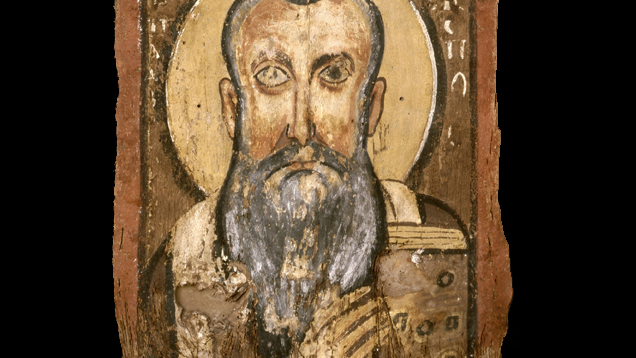 „Apa Abraham“: Das Tafelbild des Bischofs Abraham von Hermonthis aus dem späten 6. Jahrhundert stammt aus einem ägyptischen Kloster nahe Luxor