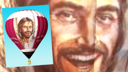 Mit einem lachenden Jesus auf einem Heißluftballon will ein US-Unternehmer die "Frohe Botschaft" verkünden