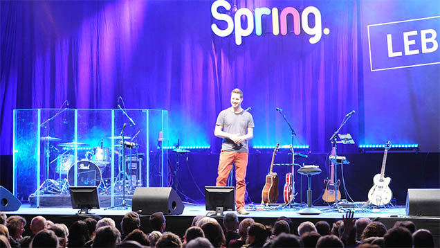 Der Schweizer Theologe Andreas Boppert beim Eröffnungsabend von Spring 2015 in Willingen