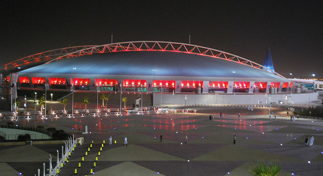 Hier soll 2022 der Ball rollen, wenn die Fußball-WM in Katar stattfindet: im Al Khalifa Stadium von Doha