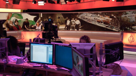 Die Studios von Al Jazeera English in Doha. Die hier produzierten Sendungen sind weltweit zu sehen