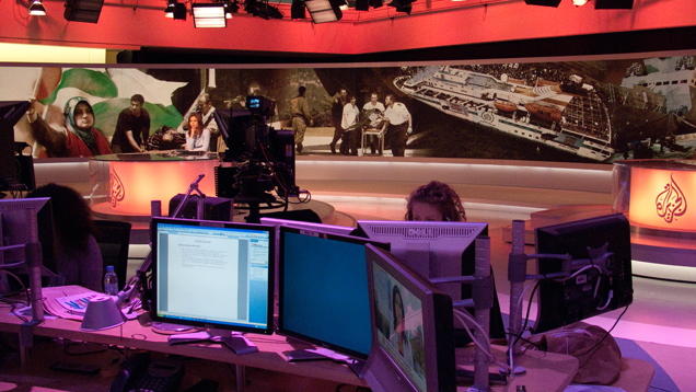 Die Studios von Al Jazeera English in Doha. Die hier produzierten Sendungen sind weltweit zu sehen