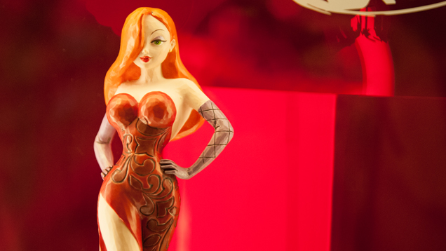 Die Wolllust in Person: Die Comicfigur Jessica Rabbit aus dem Comicfilm „Falsches Spiel mit Roger Rabbit“ symbolisiert in der Ausstellung „7 Todsünden“ eines der Laster