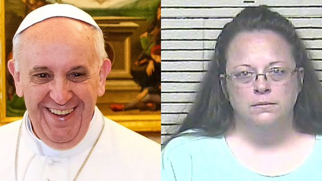 Papst Franziskus hat sich auf seiner USA-Reise Zeit für ein privates Gespräch und Gebet mit Kim Davis genommen