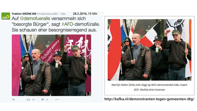 Die Grünen nutzten ein Bild des Accounts „Hirschbambule”, um die „Demo für alle” zu kritisieren. Später entschuldigte sich die Fraktion