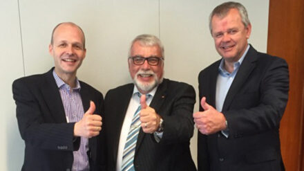 Matthias Bruck, Hans-Martin Stäbler und Matthias Gerwinat (v.l.n.r.) bei der Gründung des österreichischen Zweiges von „Christen in der Wirtschaft”