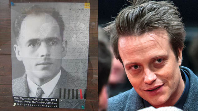 Den Widerständler Franz Jägerstätter (links) soll im neuen Film von Terrence Malick der deutsche Schauspieler August Diehl darstellen (rechts)