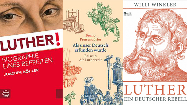Ein Zeitreise in Luthers Jahre, der Reformator als Rebell oder als Superstar: Aktuell erscheinen zahlreiche Bücher über die unterschiedlichen Facetten Martin Luthers. Wir geben in der Bildstrecke einen Überblick.