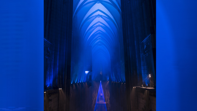 Zur Gamescom lädt der Kölner Dom Spielefans mit einer Lichtinstallation ein