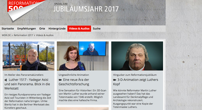 Eine große Bandbreite an Informationsmaterial zur Reformation hält das neue Online-Portal des MDR bereit