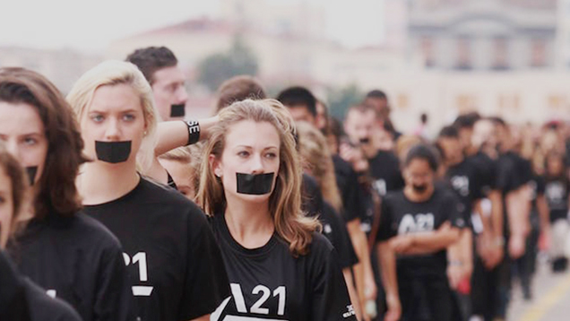Die A21-Kampagne führt weltweit Märsche wie diesen durch, um für Menschenrechte und gegen die Ausbeutung von Frauen zu demonstrieren (Archivbild)