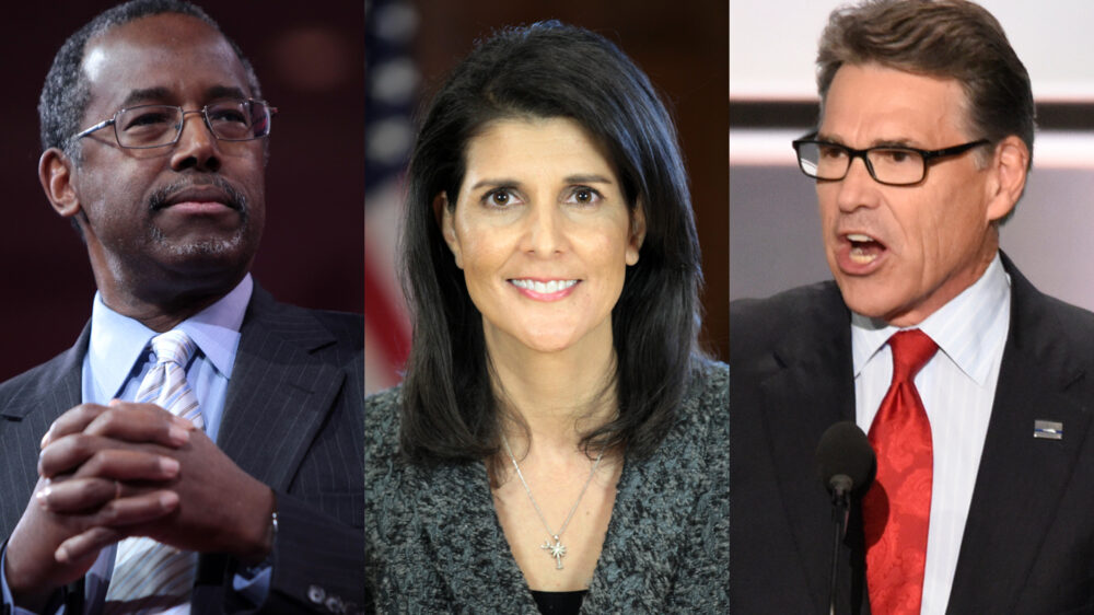 Ben Carson, Nikki Haley und Rick Perry: Sie wollen gemeinsam mit Trump die amerikanische Politik prägen