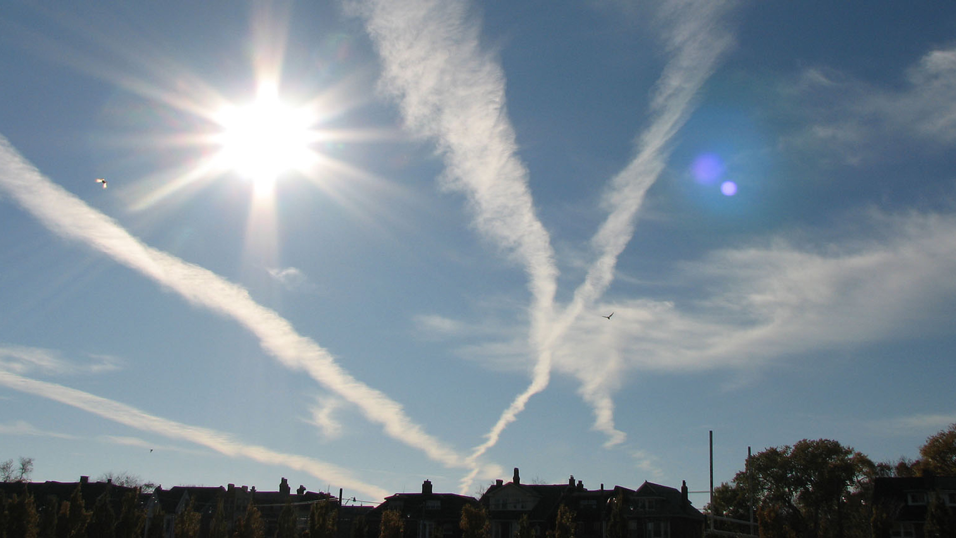 Kondensstreifen am Himmel werden in Verschwörungstheorien zu „Chemtrails