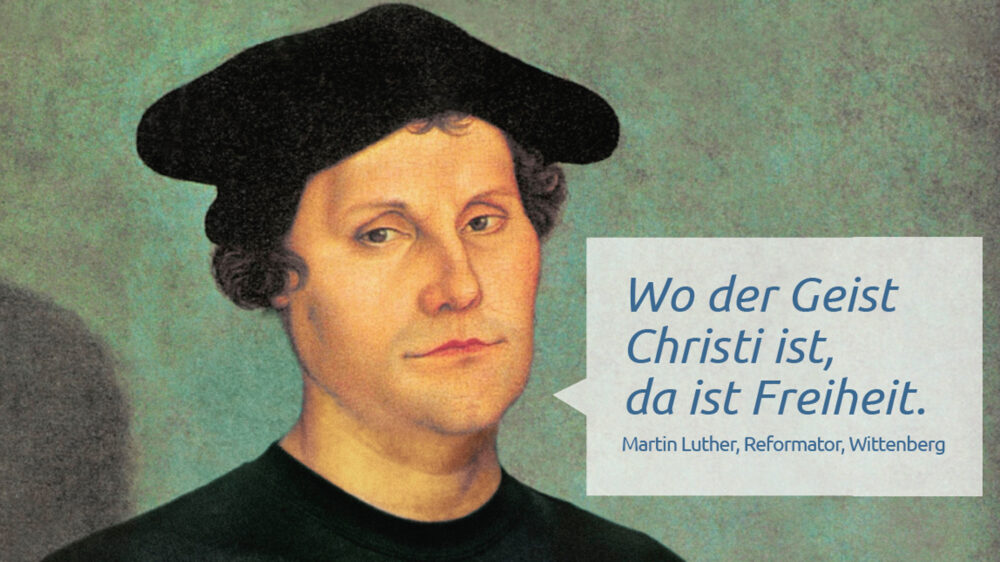Eine Plakataktion der Evanglischen Landeskirche in Baden greift eine zentrale Erkenntnis des Reformators Martin Luthers auf