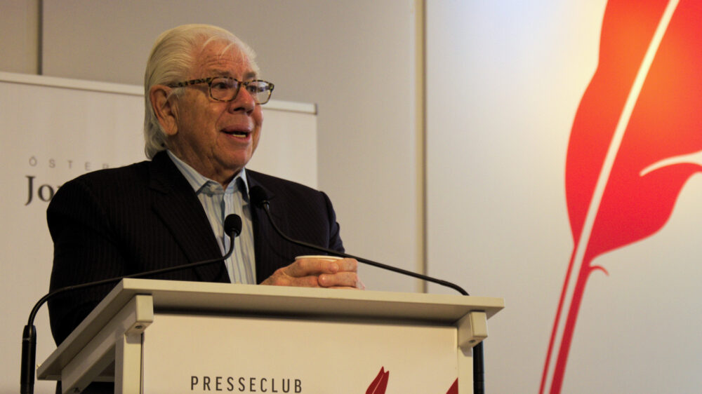 Bei der Pressekonferenz am Freitag riet Watergate-Aufdecker Carl Bernstein jungen Journalisten, gute Zuhörer zu sein