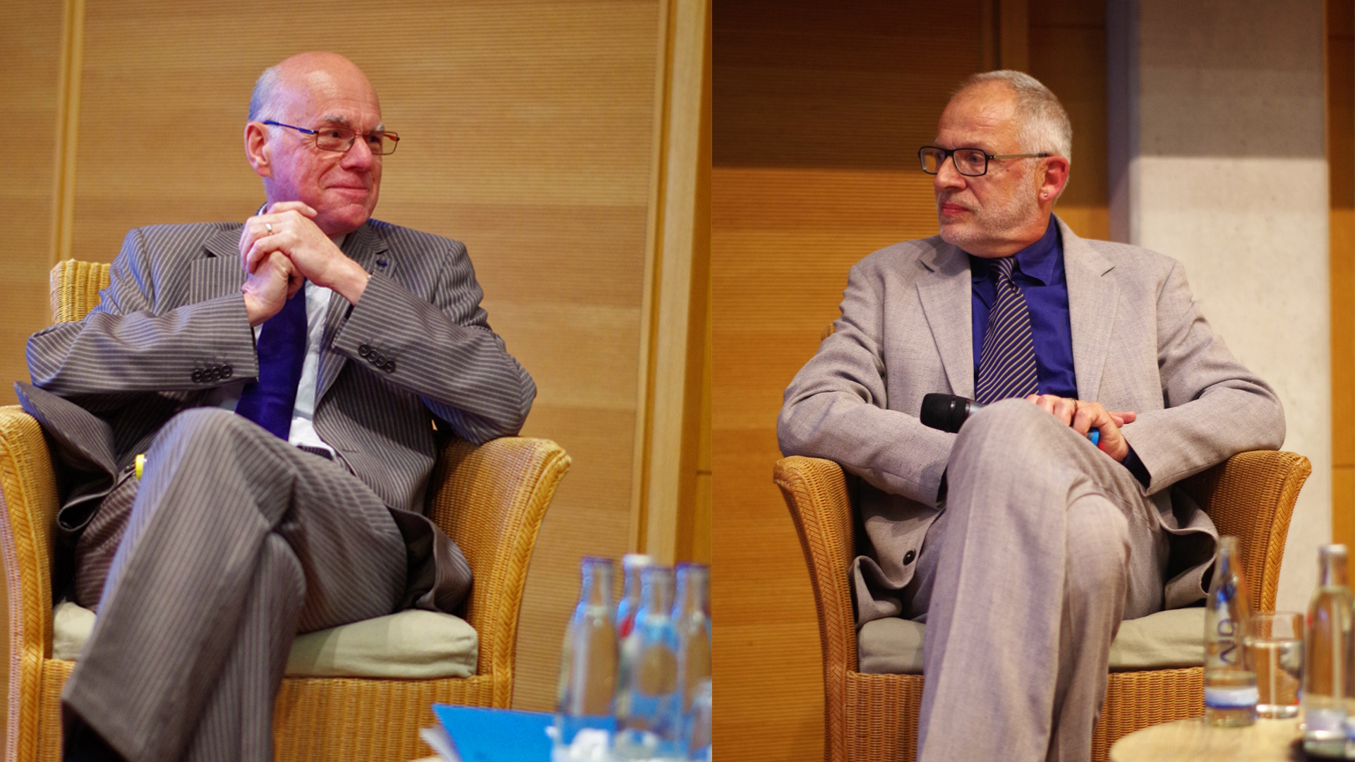 Norbert Lammert und Komponist Stefan Heucke bei der Pressekonferenz in Berlin