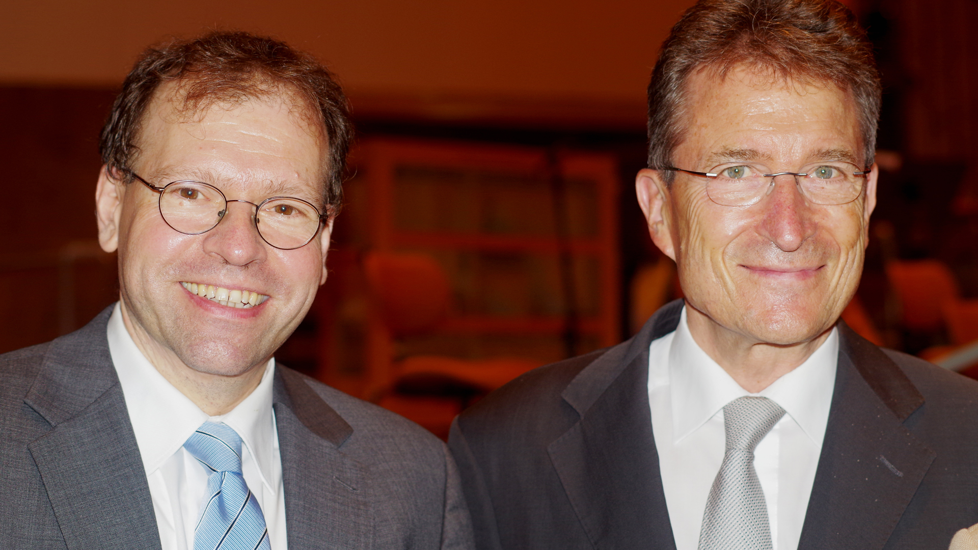 Der Theologe Christian Meißner und der ehemalige EKD-Ratsvorsitzende Wolfgang Huber
