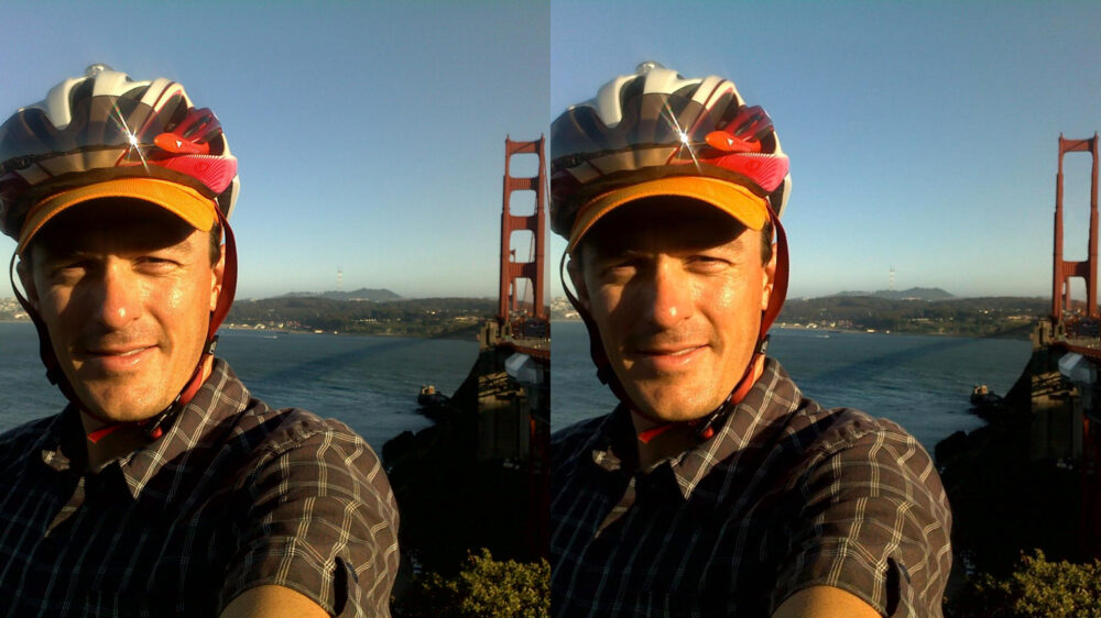 Wie sah die Golden Gate Bridge noch einmal aus? Anhand dieses Bildes erklärte die Psychologin Sophie Nightingale ihren Studienteilnehmern, wie die Bilder für das Experiment manipuliert wurden