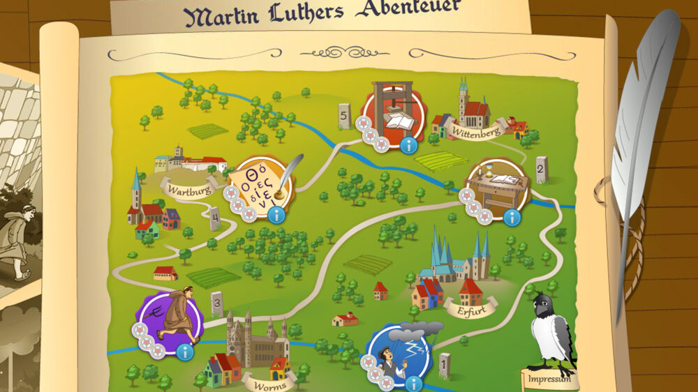 Das Computerspiel „Martin Luthers Abenteuer“ führt in fünf Leveln durch das Leben des Reformators