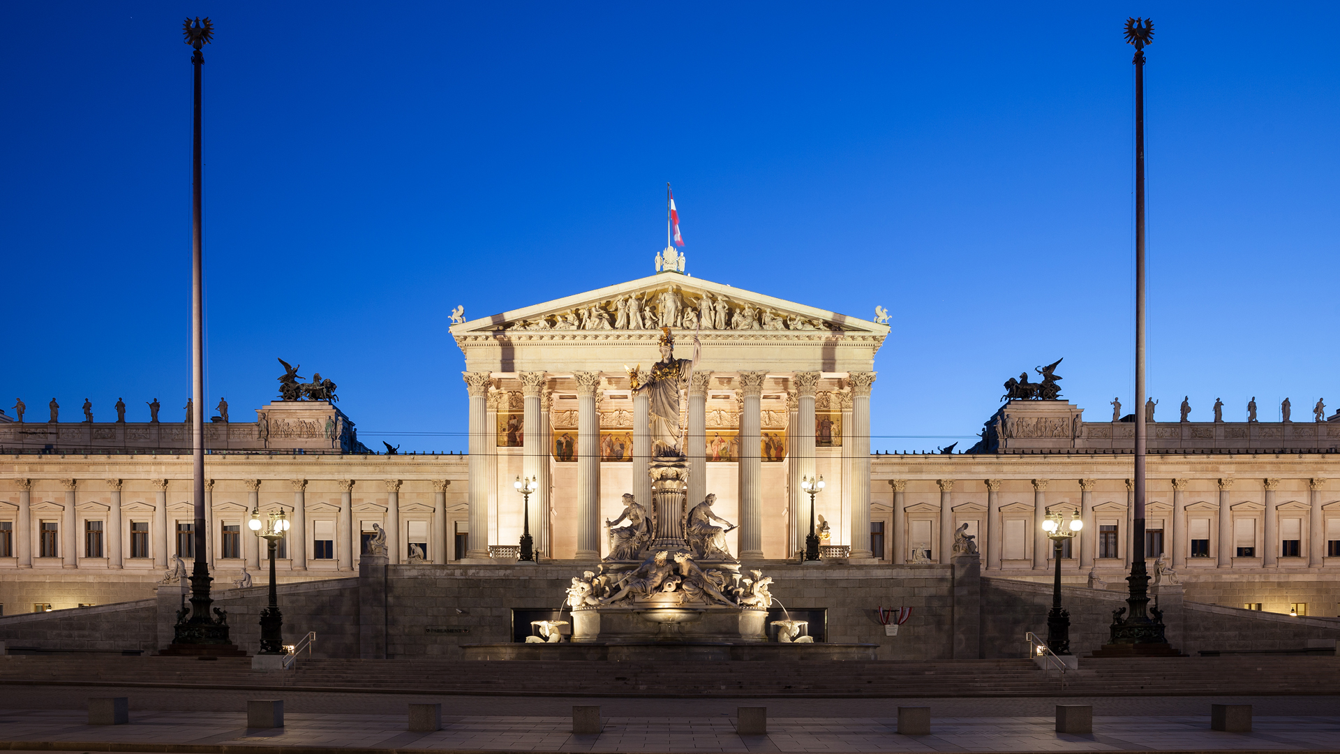 Das Parlamentsgebäude in Wien: Der Plenarsaal im Inneren wird derzeit saniert.