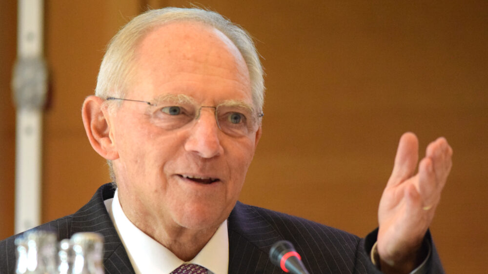 Wolfgang Schäuble sprach als Protestant bei der Jubiläumsveranstaltung des katholischen Gremiums Justitia et Pax