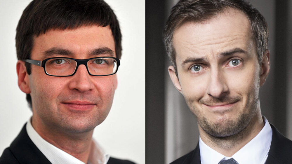 Der Journalist und Autor Alexander Kissler (l.) und ZDF-Moderator Jan Böhmermann (r.)