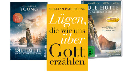 Das Fanpaket enthält das Buch „Die Hütte – ein Wochenende mit Gott“, eine DVD von „Die Hütte“ und das Buch „Lügen, die wir über Gott erzählen“