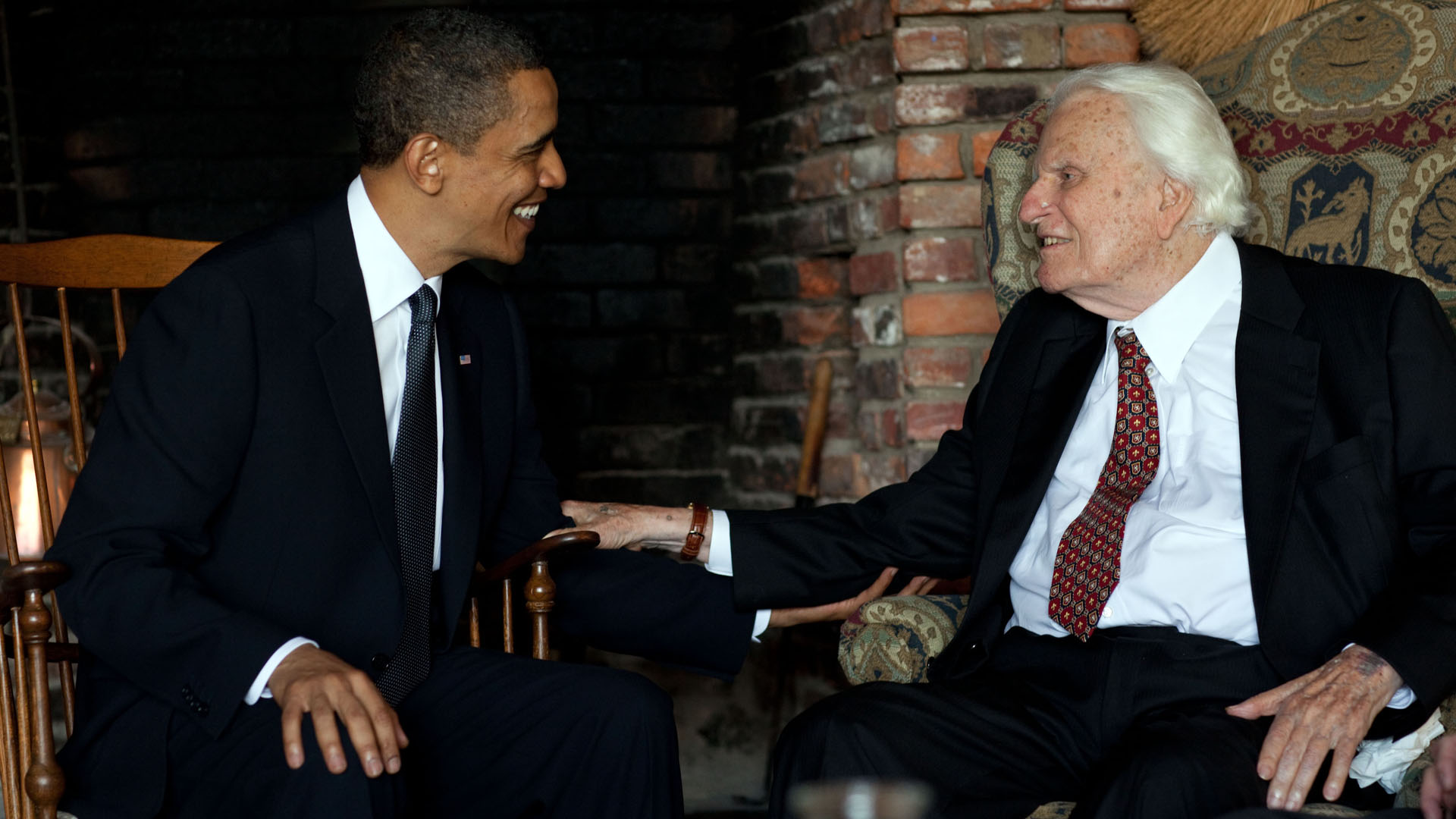 Billy Graham trifft Präsident Obama 2010 in Montreat, North Carolina