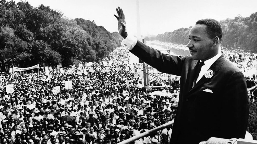 Martin Luther (hier bei seiner berühmten Rede „I Have a Dream“ in Washington D.C.) wurde am 4. April 1968 erschossen