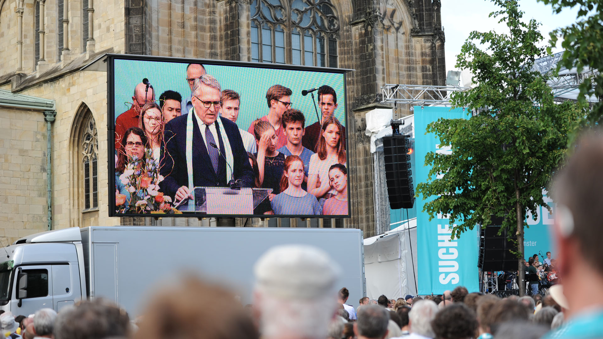 Thomas Sternberg ist Präsident des Zentralkomitees der deutschen Katholiken. Am Mittwoch begrüßte er die zahlreichen Gäste des Katholikentags in Münster.