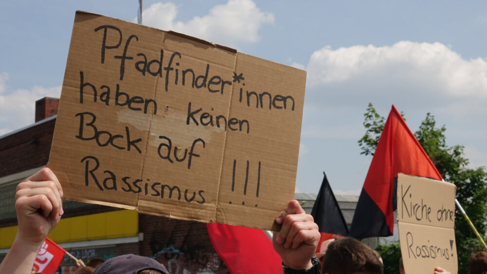 Prostest gegen die AfD beim Katholikentag in Münster