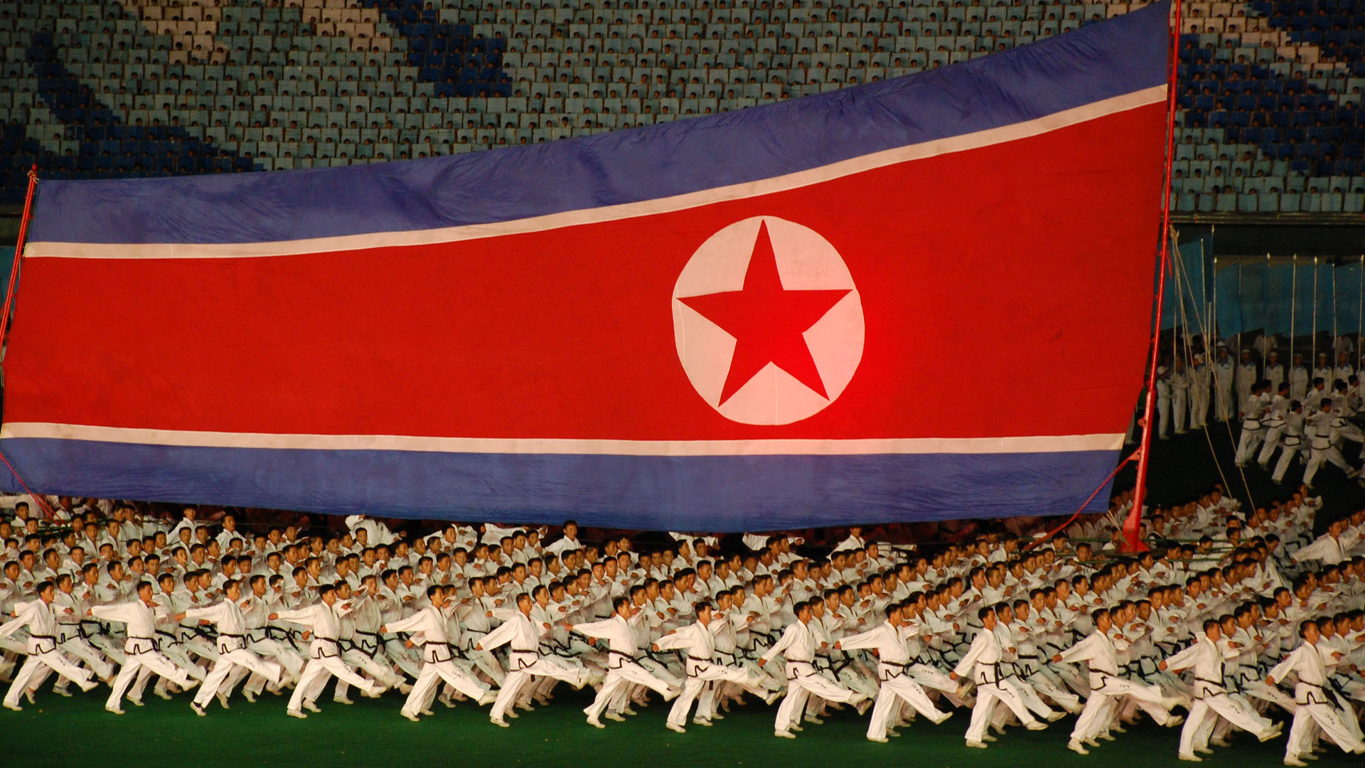 Fahnenmarsch in Nordkorea