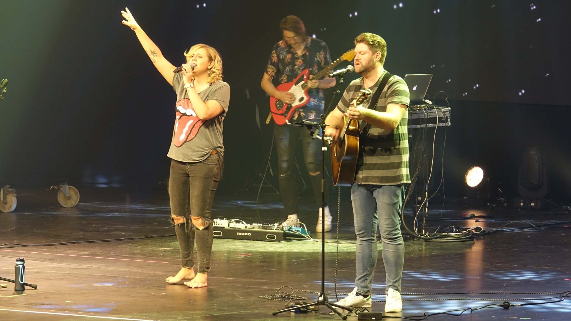 Mia Friesen, Stefan Schöpfle und Juri Friesen von der Outbreakband (v.l.n.r.)