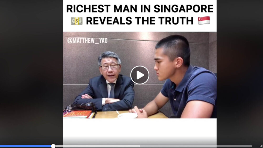 Philip Ng Chee Tat (links) im Facebook-Interview mit dem Unternehmer Matthew Yao