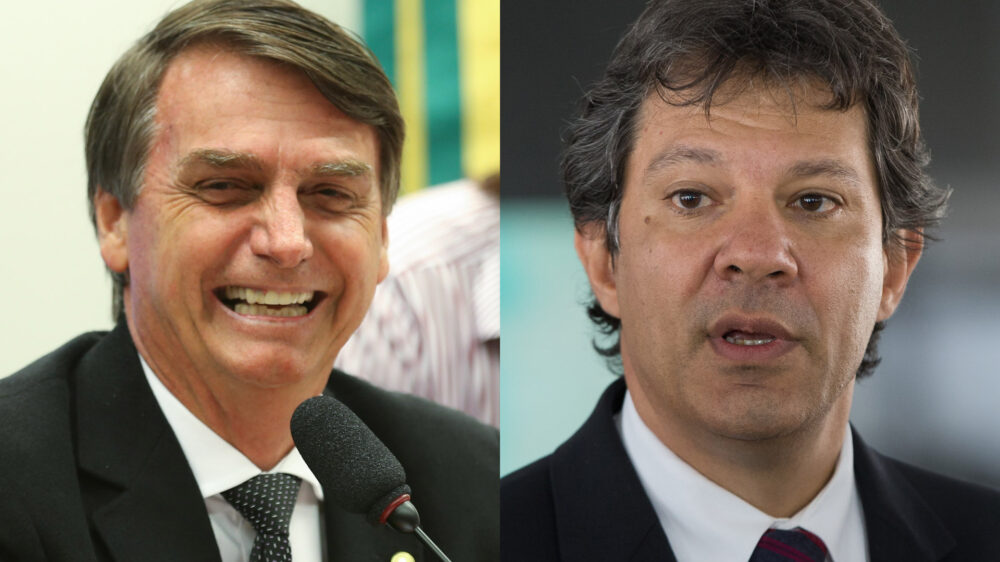 Der rechtskonservative Jair Bolsano und der linke Fernando Haddad (v.l.) sind die aussichtsreichsten Kandidaten bei der Wahl um das Präsidentenamt in Brasilien
