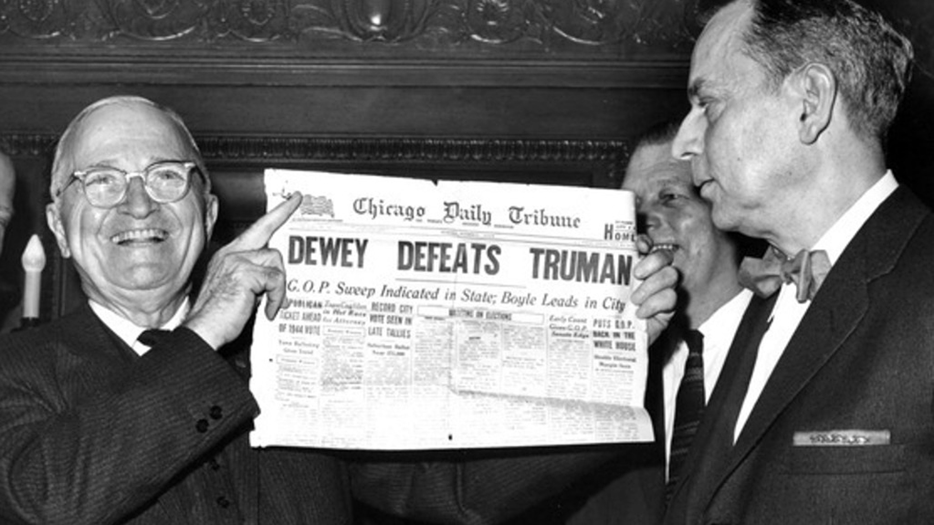 Der wohl größte Medien-Aufreger in Manfred Siebalds Geburtsjahr: Die amerikanische Zeitung Chicago Tribune hatte den unterlegenen Präsidentschaftskandidaten voreilig zum Wahlsieger gekürt.