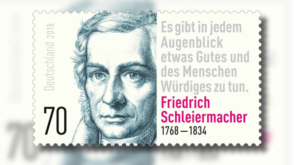 Am 2. November stellt das Bundesministerium der Finanzen eine Sonderbriefmarke zu Ehren des evangelischen Theologen Friedrich Schleiermacher vor