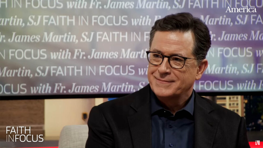 Der Comedian und Showmaster Stephen Colbert war am Donnerstag Gast bei einer Fernsehsendung von Jesuiten