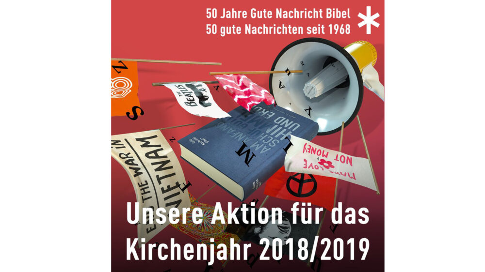 Anlässlich des 50-jährigen Jubiläums der Gute Nachricht Bibel 2018 präsentiert die Deutsche Bibelgesellschaft eine neue Onlineaktion unter dem Motto „50 Jahre Gute Nachricht Bibel – 50 gute Nachrichten seit 1968".