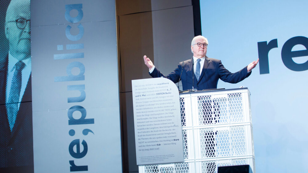 Der wohl prominenteste Gast der diesjährigen Republica: Bundespräsident Frank-Walter Steinmeier