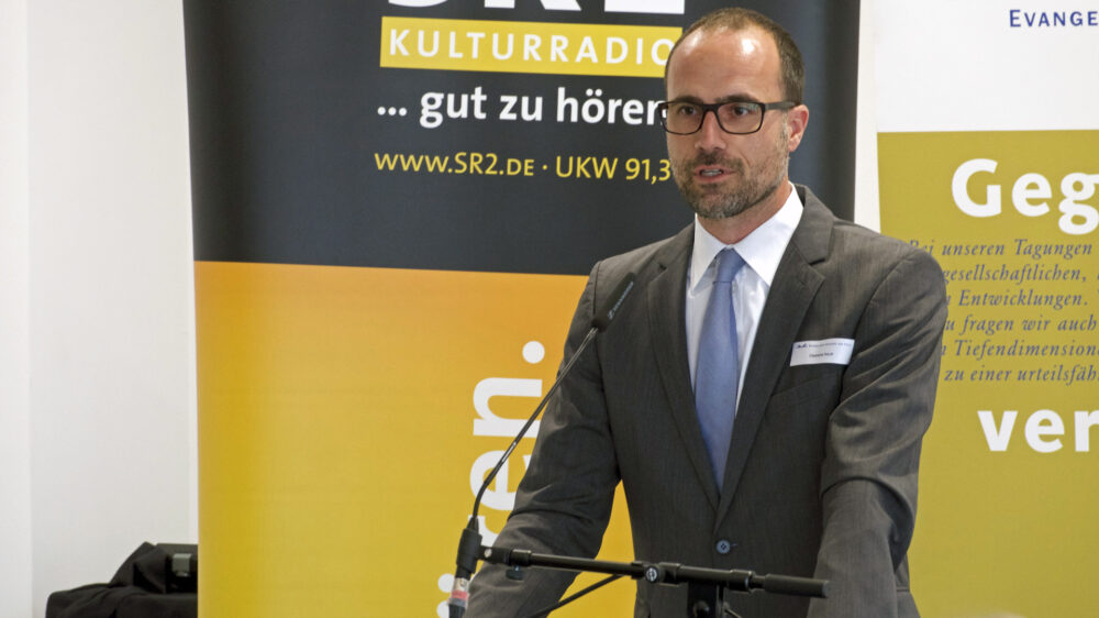 Clemens Hoch, Chef der Staatskanzlei Rheinland-Pfalz, bei den Südwestdeutschen Medientagen in Landau